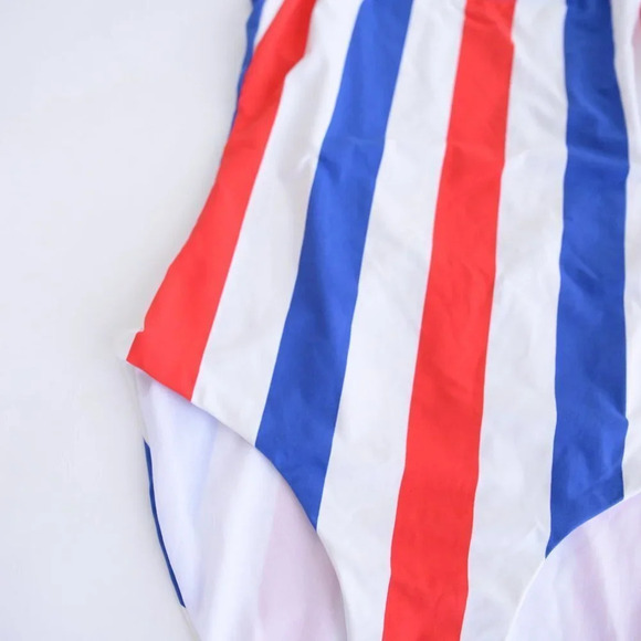 NWT Onia  Blue, Red & White Stripe One-Piece Bathing Suit Large - Picture 6 of 13